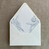 Steel blue grand peony vintage floral envelope liner for A7 euro flap envelope | pack of 10 Envelope Liners