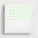 Light Green and White Checkered Liner | Set of 25 Square Envelope Liners Envelope Liners