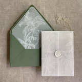 White palm trees wedding vellum wrap for 5x7 card + liner for A7 euro envelope Envelope Liners