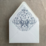 Navy English botanical garden floral printed liner for A7 euro flap envelope | pack of 10 Envelope Liners