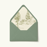Countryside Tree Sketch Envelope Liner | Set of 10 Envelope Liners
