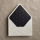 Gold stars black envelope liner for A7 euro flap envelope | pack of 10 Envelope Liners