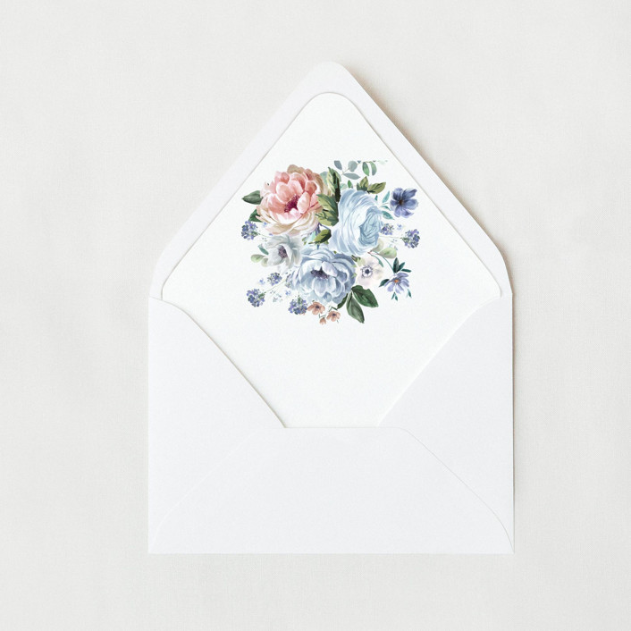 Powder Blue and Blush Floral | Set of 25 Euro Envelope Liners Envelope ...