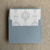 grace floral steel blue envelope liner for A7 square flap envelope | pack of 10 Envelope Liners