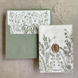 Moss English botanical vellum wrap for 5x7 card + liner for A7 square envelope Envelope Liners