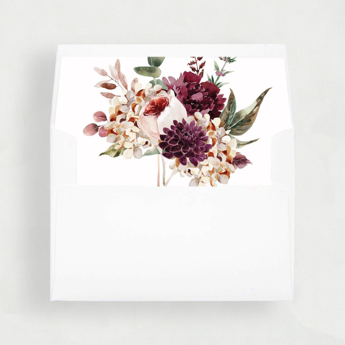 Deep Burgundy Floral Liner Set of 25 Envelope Liners Envelope Liners