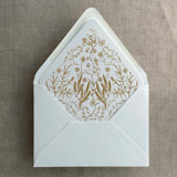 Gold English botanical garden floral printed liner for A7 euro flap envelope | pack of 10 Envelope Liners