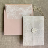 White palm trees wedding vellum wrap for 5x7 card + liner for A7 square envelope Envelope Liners