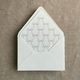 Sage ribbon bows printed envelope liner for A7 euro flap envelope  | pack of 10 Envelope Liners