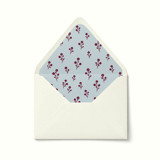 Burgundy and Blue Hand Drawn Floral Envelope Liner | Set of 10 Envelope Liners