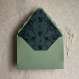 Versailles Nocturne Dark green envelope liner for A7 euro flap envelope | pack of 10 Envelope Liners