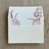 Burgundy grand peony floral envelope liner for A7 square flap envelope | pack of 10 Envelope Liners