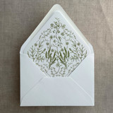 Moss English botanical garden floral printed liner for A7 euro flap envelope | pack of 10 Envelope Liners