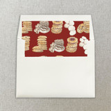 Red Stacks of Christmas Cookies Square Envelope Liner | Set of 10 Envelope Liners