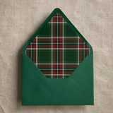 Holiday green plaid envelope liner for A7 euro flap envelope | pack of 10 Envelope Liners
