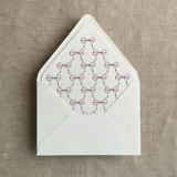 Red ribbon bows printed envelope liner for A7 euro flap envelope  | pack of 10 Envelope Liners