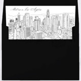 Downtown Los Angeles Skyline Envelope Liner with custom text/saying | Set of 10 | For 5x7 Minted Square Flap Envelope Envelope Liners