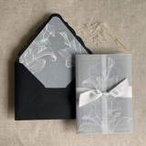 White calla lily vellum wrap for 5x7 card + liner for A7 euro envelope Envelope Liners