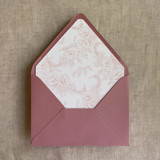 Blush poppy floral toile liner for A7 euro flap envelope | pack of 10 Envelope Liners