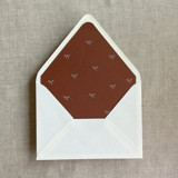 Rust baby ribbon bows envelope liner for A7 euro flap envelope | pack of 10 Envelope Liners