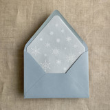 Snow flakes white ink printed vellum envelope liner for A7 euro flap envelope | pack of 10 Envelope Liners