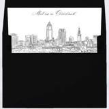 Cleveland, Ohio Skyline Envelope Liner with custom text/saying | Set of 10 | For 5x7 Minted Square Flap Envelope Envelope Liners