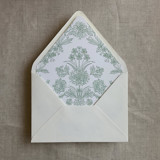 Venetian floral sage liner for A7 euro flap envelope | pack of 10 Envelope Liners