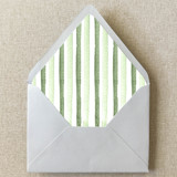 Sage Green Stripe Envelope Liner | Set of 10 | For 5x7” Invitations Envelope Liners