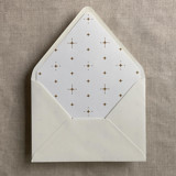 Gold stars white envelope liner for A7 euro flap envelope | pack of 10 Envelope Liners