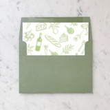 A7 Envelope Liners Illustrated Wedding Foods Square Flap (set of 10) Envelope Liners