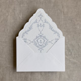 grace floral steel blue envelope liner for A7 euro flap envelope | pack of 10 Envelope Liners