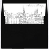 Dubuque Iowa Skyline Envelope Liner with custom text/saying | Set of 10 | For 5x7 Minted Square Flap Envelope Envelope Liners