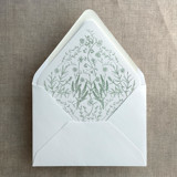 Sage English botanical garden floral printed liner for A7 euro flap envelope | pack of 10 Envelope Liners
