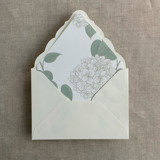 Antique hydrangea sage liner for A7 euro flap envelope | pack of 10 Envelope Liners