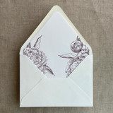 Mulberry grand peony vintage floral envelope liner for A7 euro flap envelope | pack of 10 Envelope Liners