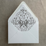 Black English botanical garden floral printed liner for A7 euro flap envelope | pack of 10 Envelope Liners