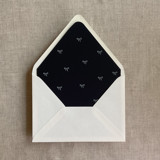 Black baby ribbon bows envelope liner for A7 euro flap envelope | pack of 10 Envelope Liners