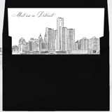 Detroit Skyline Envelope Liner with custom text/saying | Set of 10 | For 5x7 Minted Square Flap Envelope Envelope Liners