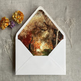 Autumn forest fine art landscape printed liner for A7 euro flap envelope | pack of 10 Envelope Liners