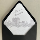 Columbus Ohio Skyline Envelope Liner with custom text | Set of 10 | For 5x7 Euro Flap Envelope Envelope Liners
