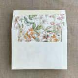 Fresco style floral printed envelope liner for A7 square flap envelope | pack of 10 Envelope Liners