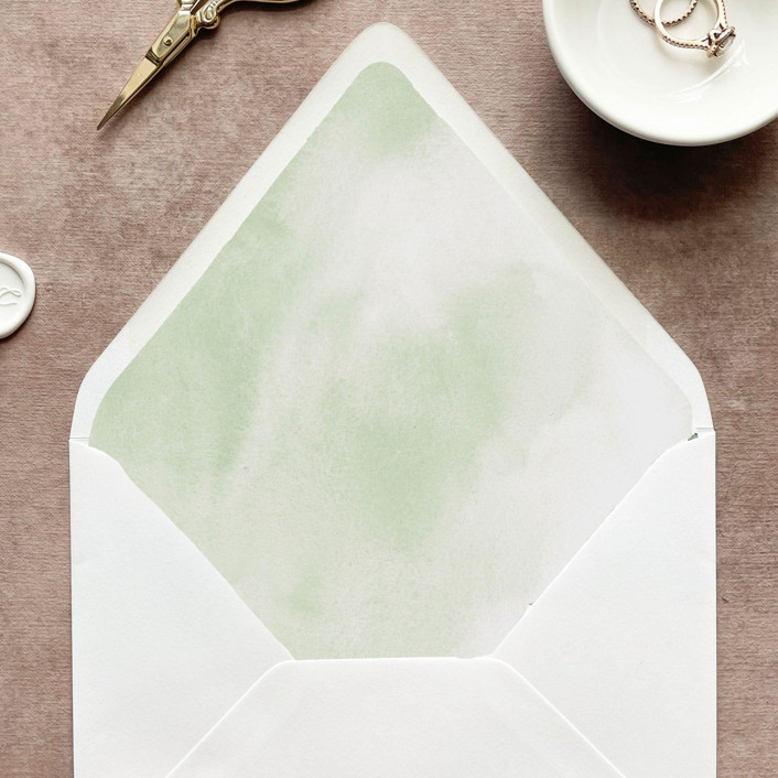 Sage Green Watercolor Envelope Liner Set of 10 For 5x7” invitations