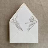 Hazelnut grand peony floral envelope liner for A7 euro flap envelope | pack of 10 Envelope Liners