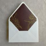 Metallic gold grand peony printed liner A7 euro flap envelope | pack of 10 Envelope Liners