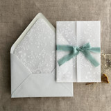 White dainty floral vellum wrap for 5x7 card + liner for A7 euro envelope | Set of 10 Envelope Liners