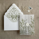 Moss English botanical vellum wrap for 5x7 card + liner for A7 euro envelope Envelope Liners