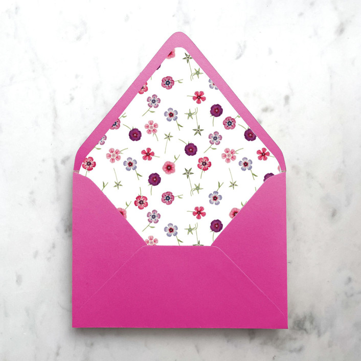 A7 Envelope Liners Pink and Purple Flowers (set of 10) Envelope Liners