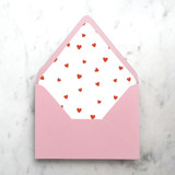 A7 Envelope Liners Red Cute Hearts (set of 10) Envelope Liners