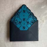 Versailles Nocturne Teal envelope liner for A7 euro flap envelope | pack of 10 Envelope Liners