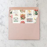 A7 Envelope Liners Vintage Postage Stamp Flowers Square Flap (set of 10) Envelope Liners